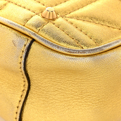 Gucci Metallic Calfskin Matelasse Studded Mini Pearly GG Marmont Shoulder Bag Gold 12 of 15