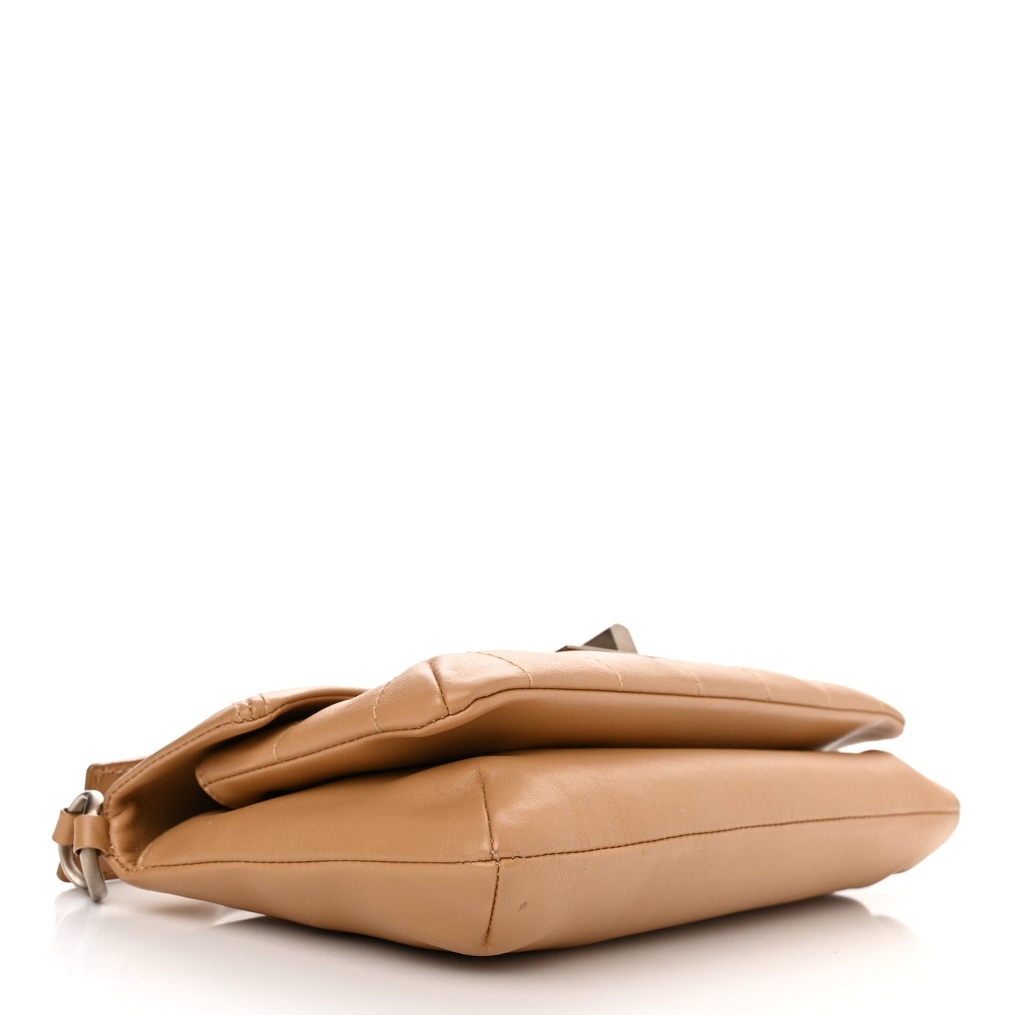 Lambskin Mademoiselle Chocolate Bar Shoulder Bag Beige