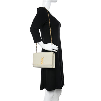 Saint Laurent Grain De Poudre Medium Classic Monogram Kate Satchel Crema Soft 2 of 13
