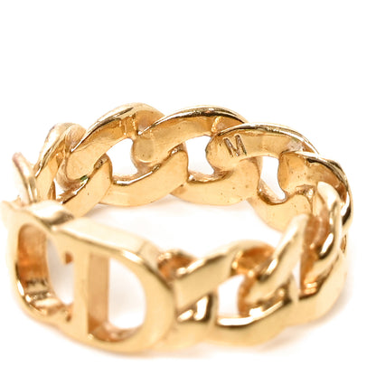 Christian Dior Metal Danseuse Etoile Chain Ring M Gold 4 of 5