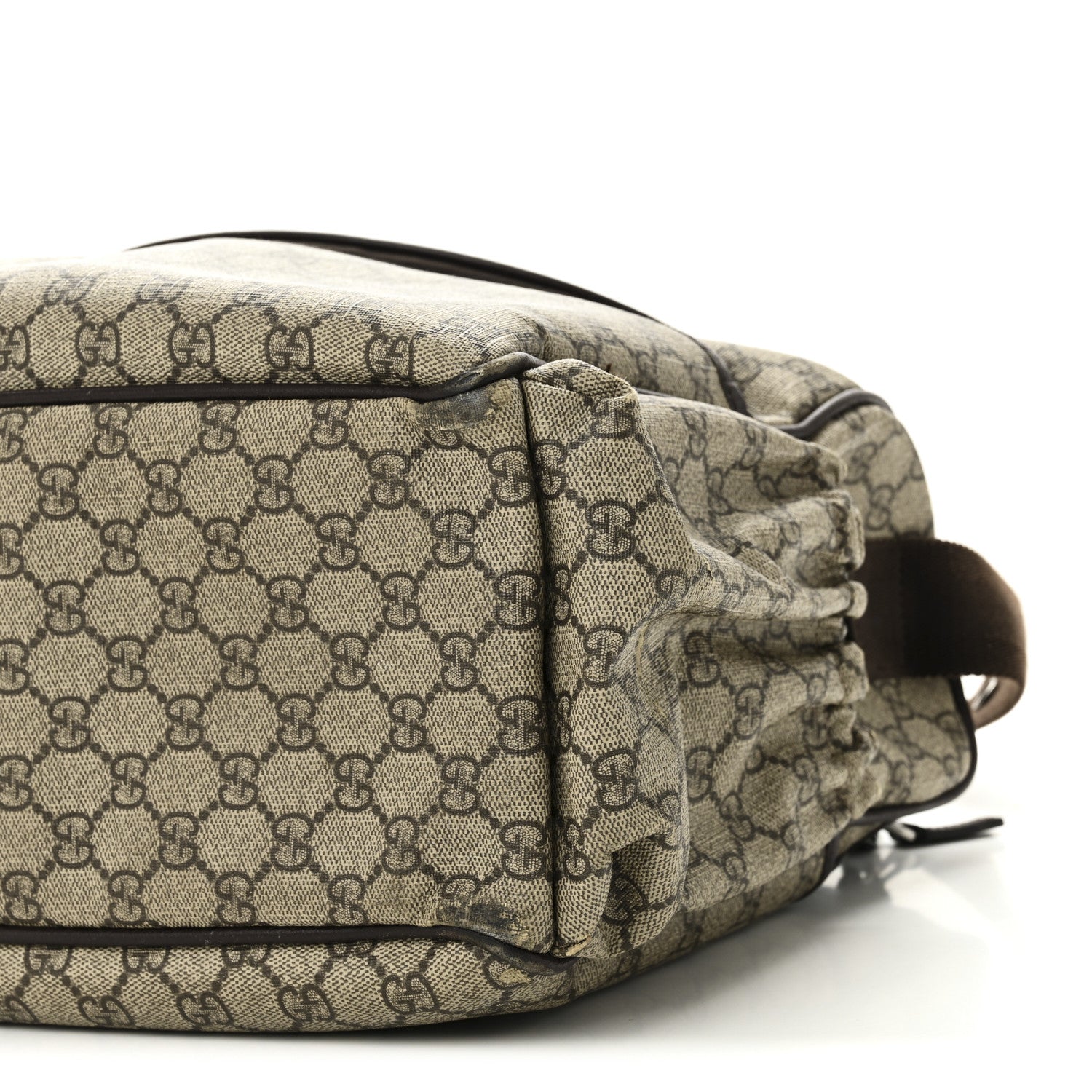 Gucci Monogram Natural Pigskin Large Diaper Bag Beige Ebony Cocoa Dark Chocolate 10 of 15