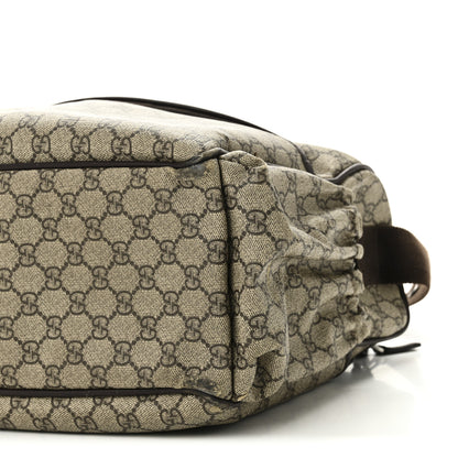 Gucci Monogram Natural Pigskin Large Diaper Bag Beige Ebony Cocoa Dark Chocolate 10 of 15
