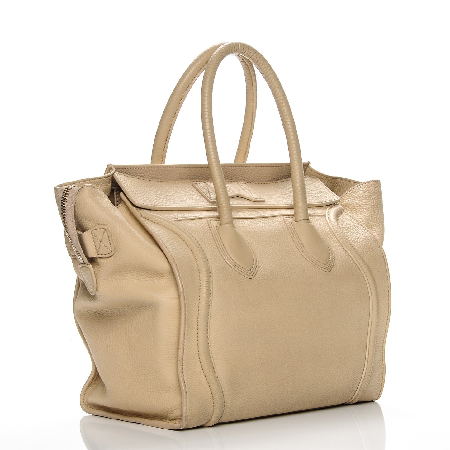 Pebbled Calfskin Mini Luggage Cream