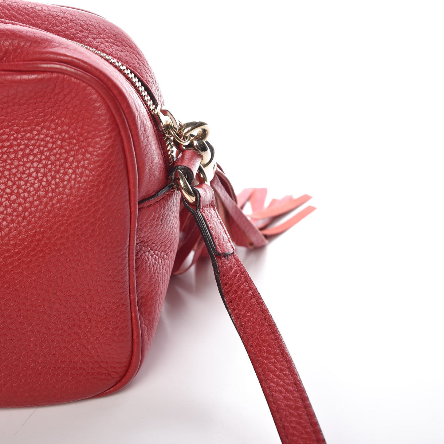 Pebbled Calfskin Small Soho Disco Bag Tabasco Red