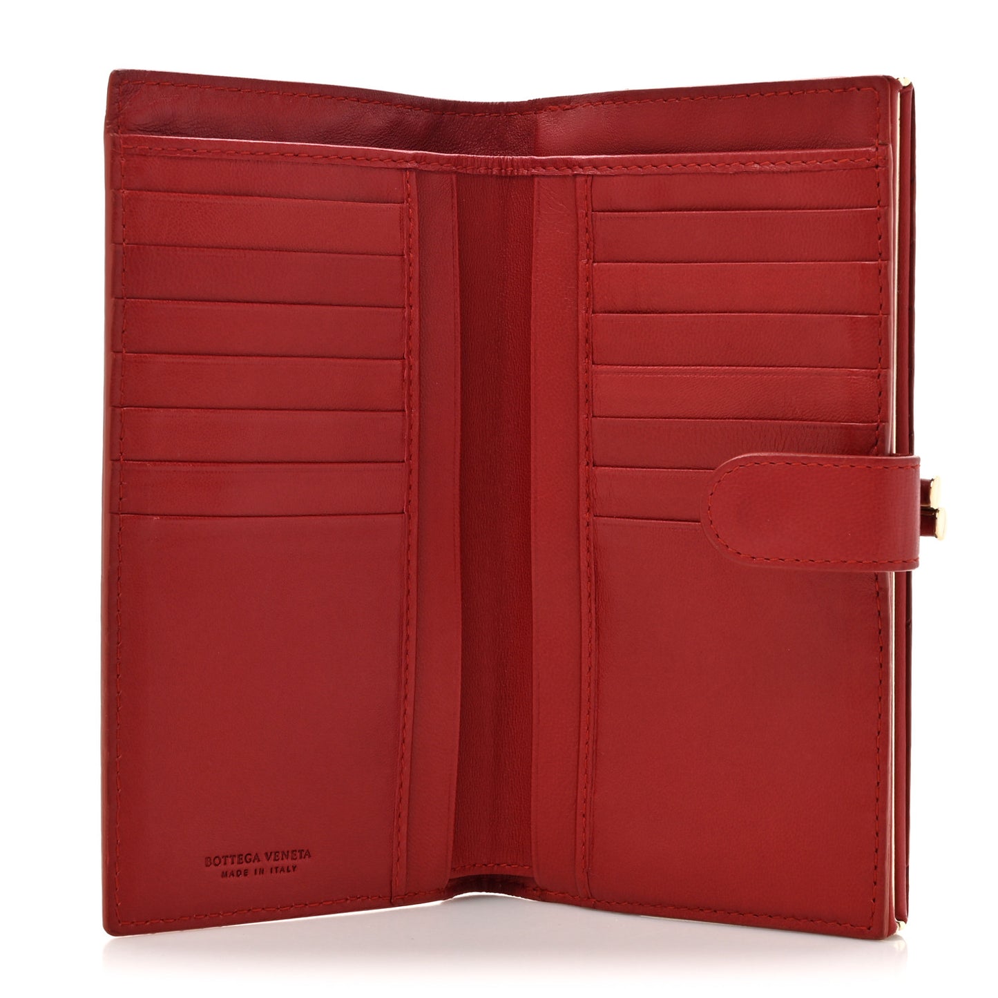 Nappa Intrecciato Continental Flap Wallet Red