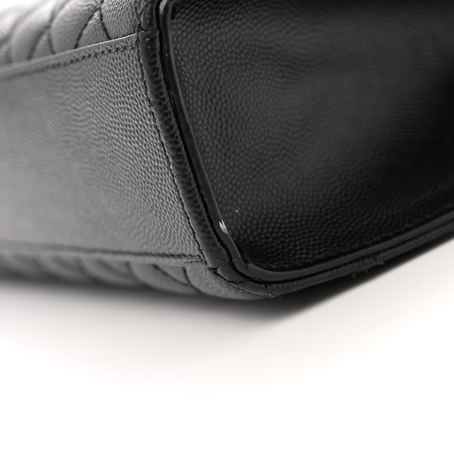 Saint Laurent Grain De Poudre Textured Mixed Matelasse Large Triquilt Monogram Satchel Black 11 of 12