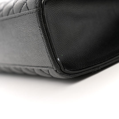 Saint Laurent Grain De Poudre Textured Mixed Matelasse Large Triquilt Monogram Satchel Black 11 of 12