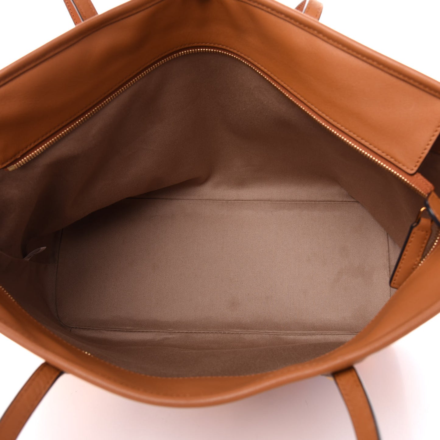 Visetos Floral Print Medium Essential Zip Top Shopper Tote Cognac
