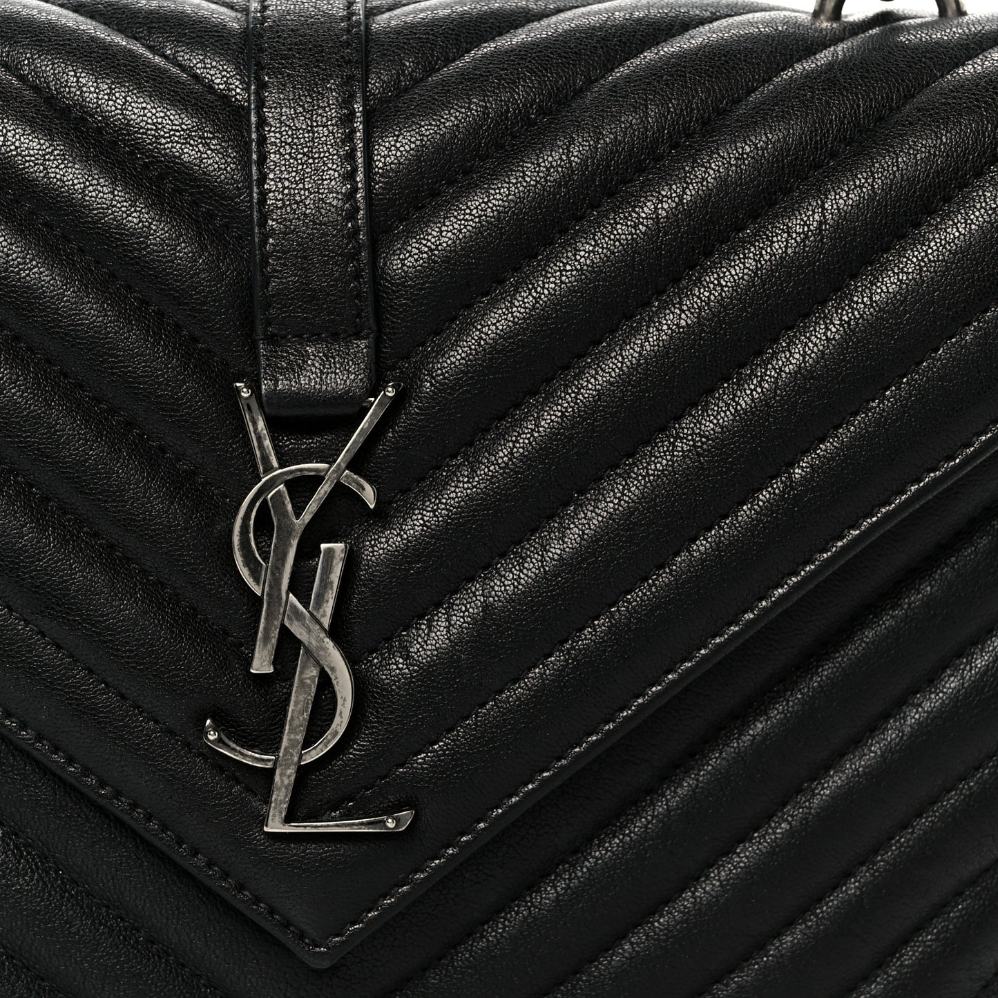 Sheepskin Matelasse Chevron Monogram Medium College Bag