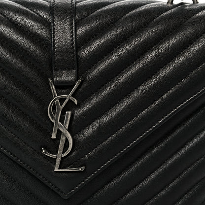 Saint Laurent Sheepskin Matelasse Chevron Monogram Medium College Bag 9 of 11