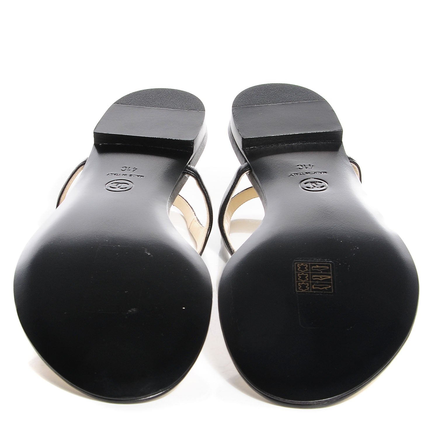 Chanel Lambskin Camellia Thong Sandals 41 11 Black 5 of 14