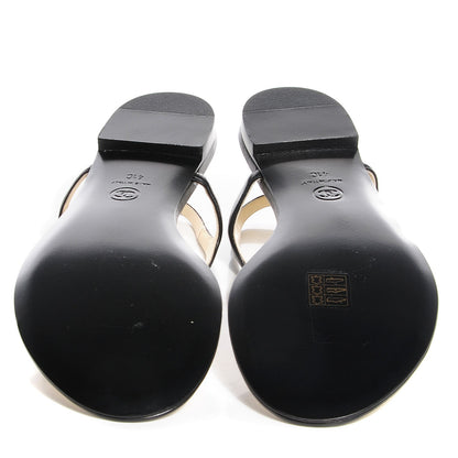 Chanel Lambskin Camellia Thong Sandals 41 11 Black 5 of 14