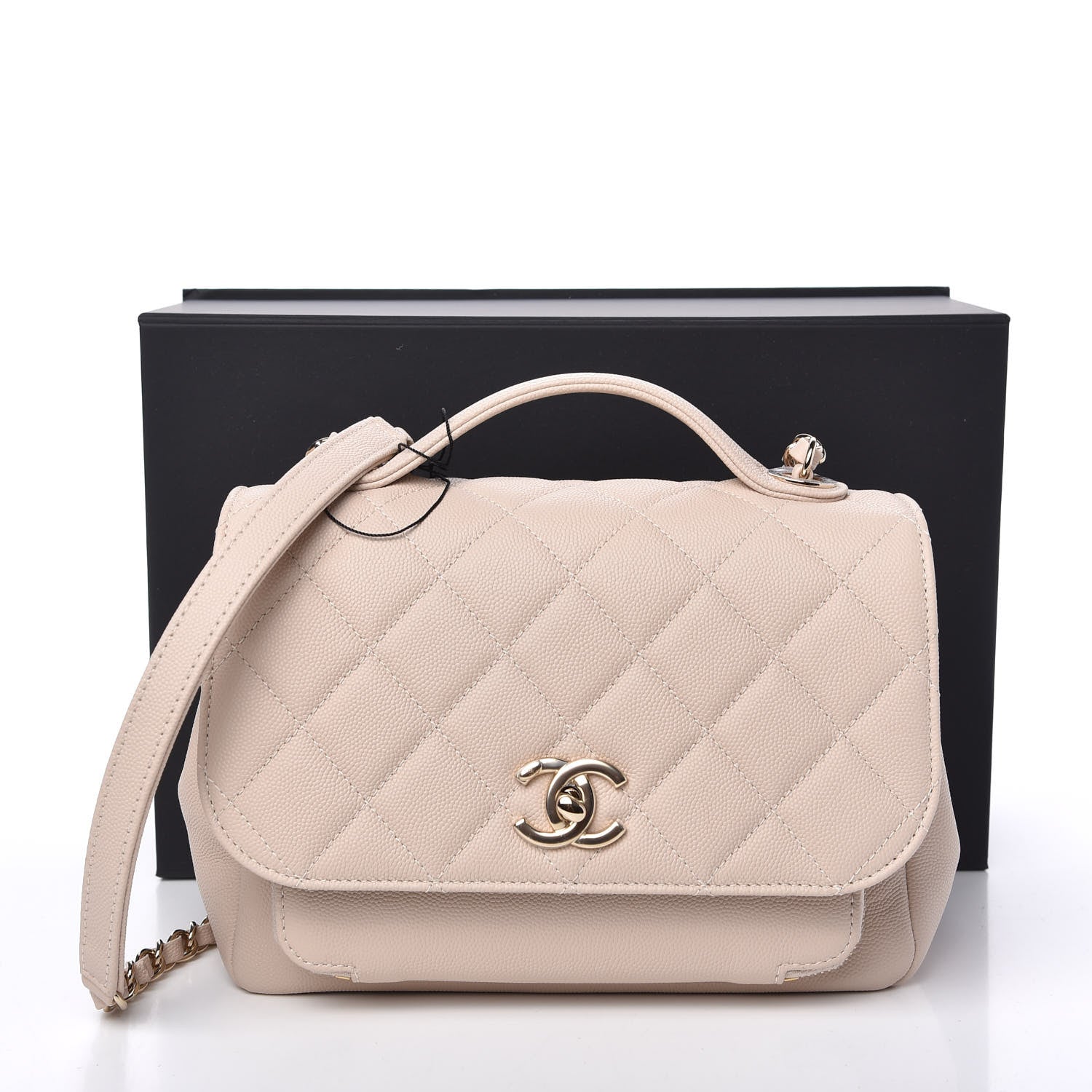 Chanel Caviar Quilted Medium Business Affinity Flap Beige 11 of 11
