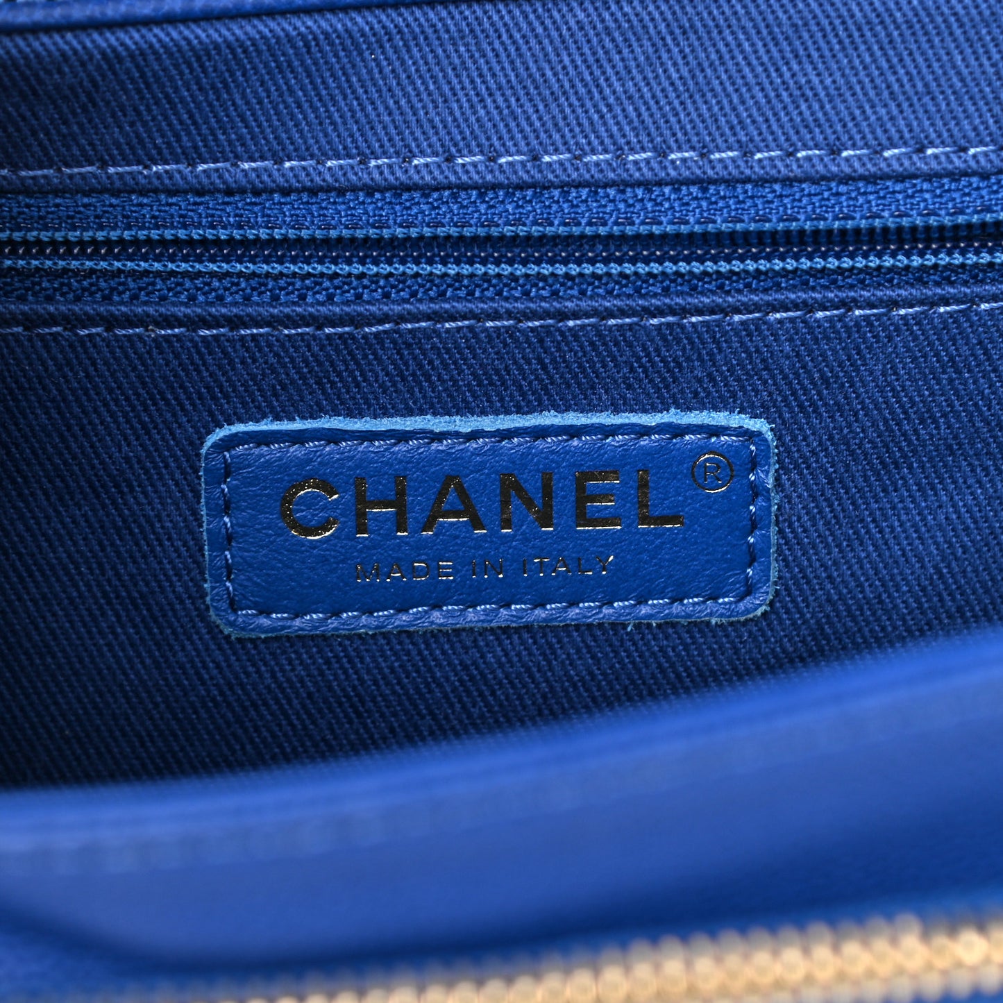 Caviar Quilted Small Business Affinity Flap Dark Blue