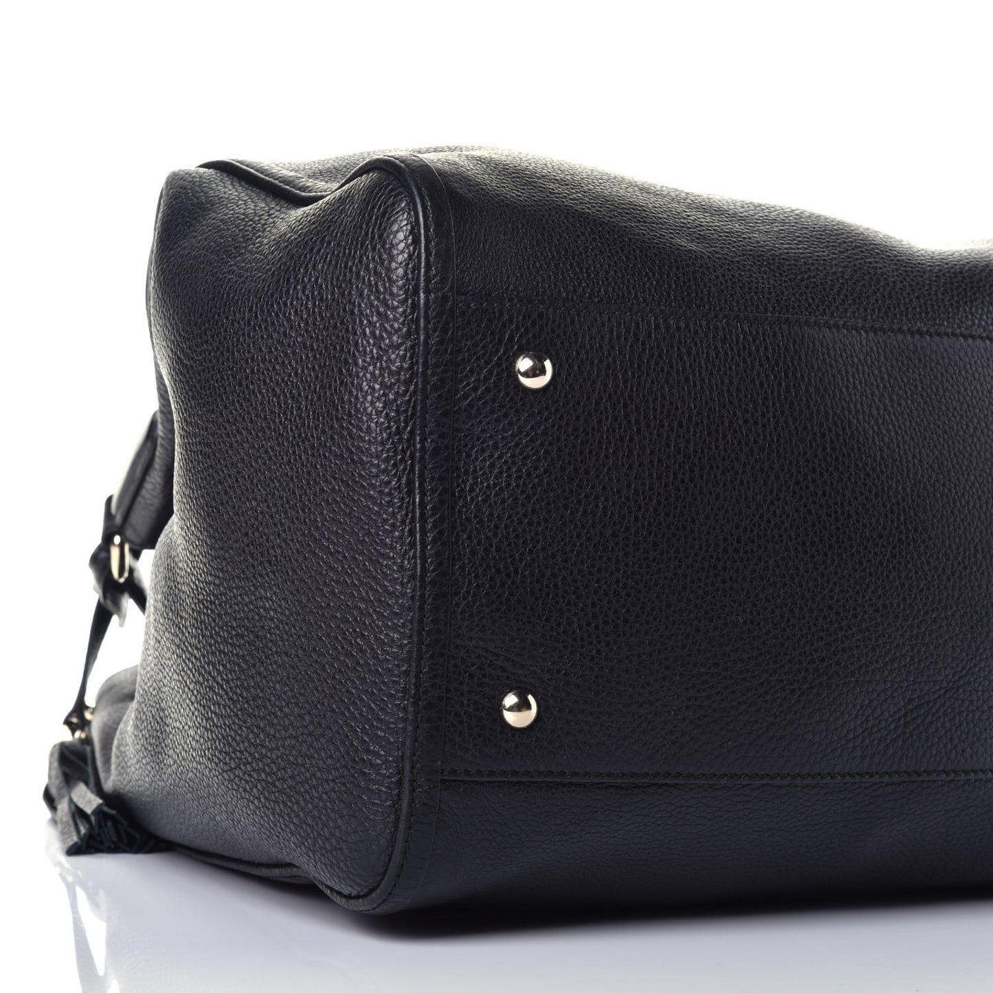 Pebbled Calfskin Large Soho Shoulder Bag Black