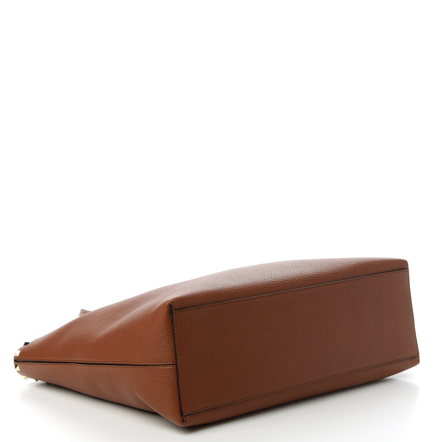 Valentino Garavani Grained Calfskin Rockstud Shoulder Tote Bright Cognac 4 of 9