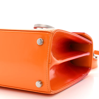 Salvatore Ferragamo Brushed Calfskin Airbrush Small Iconic Top Handle Bag Orange Multicolor 10 of 12