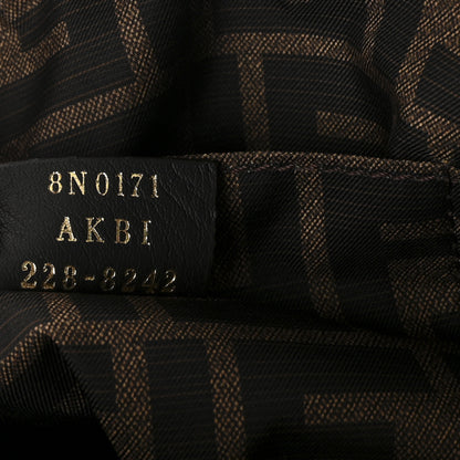 Fendi Fabric Jacquard FF 1974 Medium Trapezoid Beauty Pouch Tobacco Moro Black 7 of 7