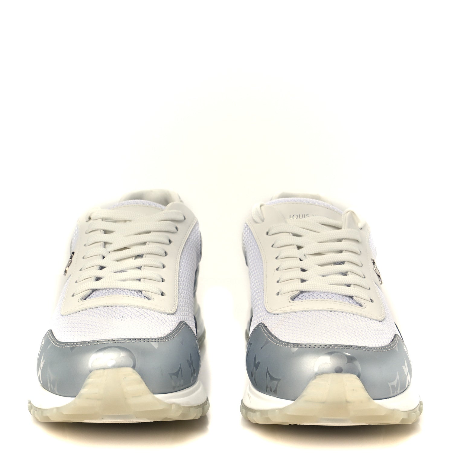 Louis Vuitton Technical Mesh Metallic Monogram Mens Run Away Sneakers 7 White 3 of 10