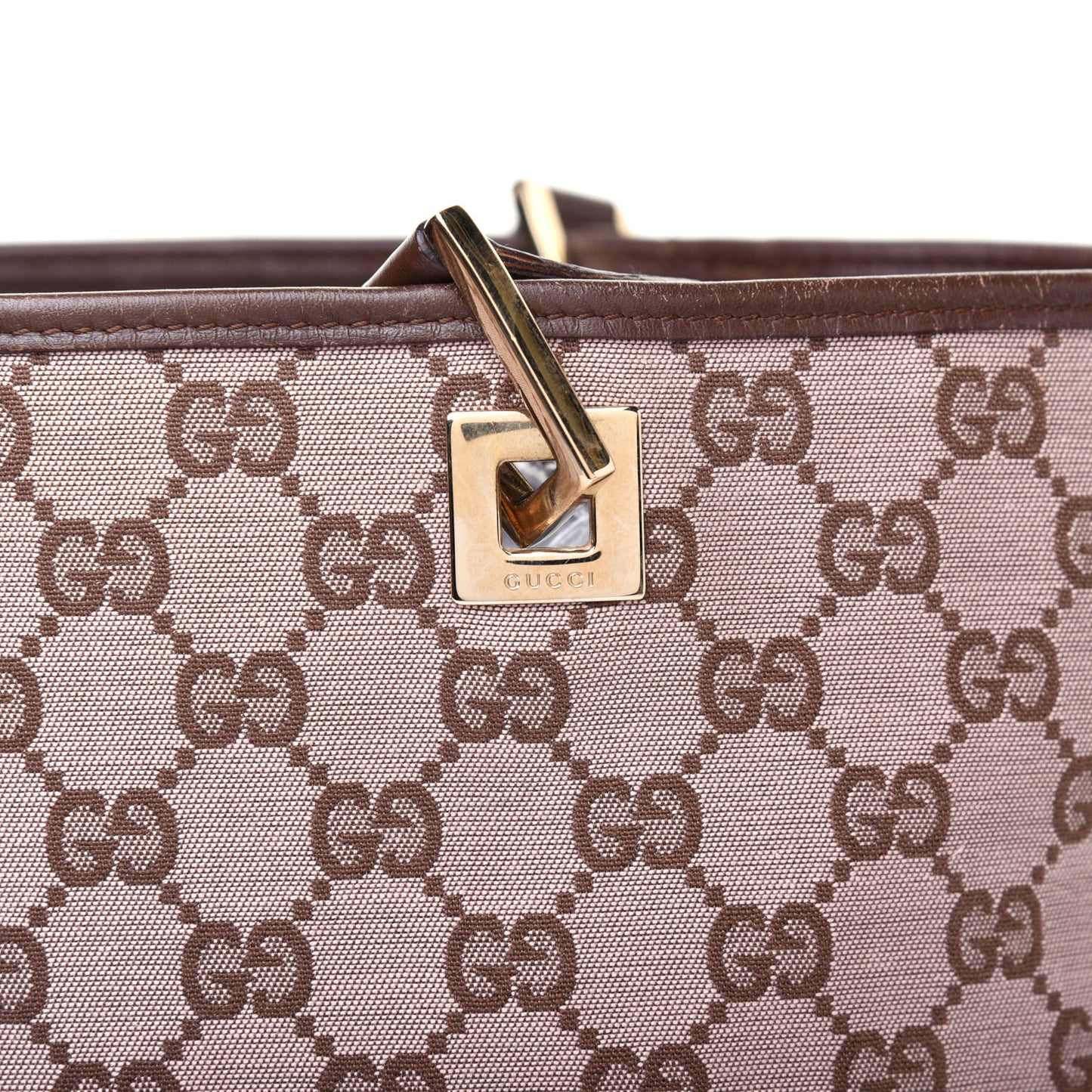 Monogram Large Bucket Tote Dark Brown