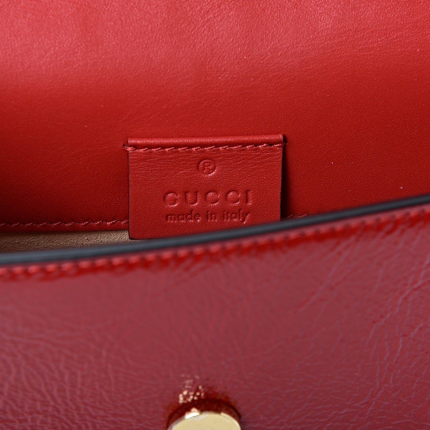 Patent Embroidered Super Mini Sylvie Chain Shoulder Bag Red