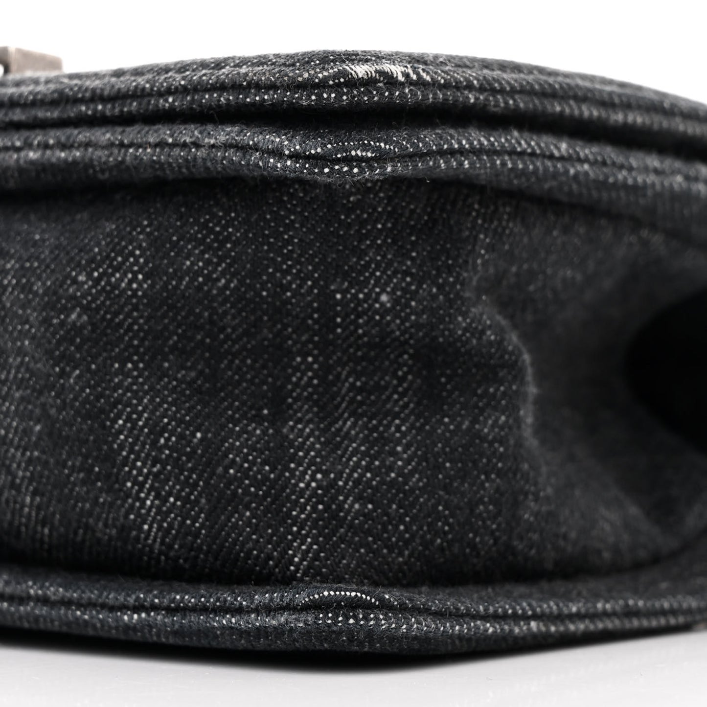 Denim Quilted Small Boy Flap Black