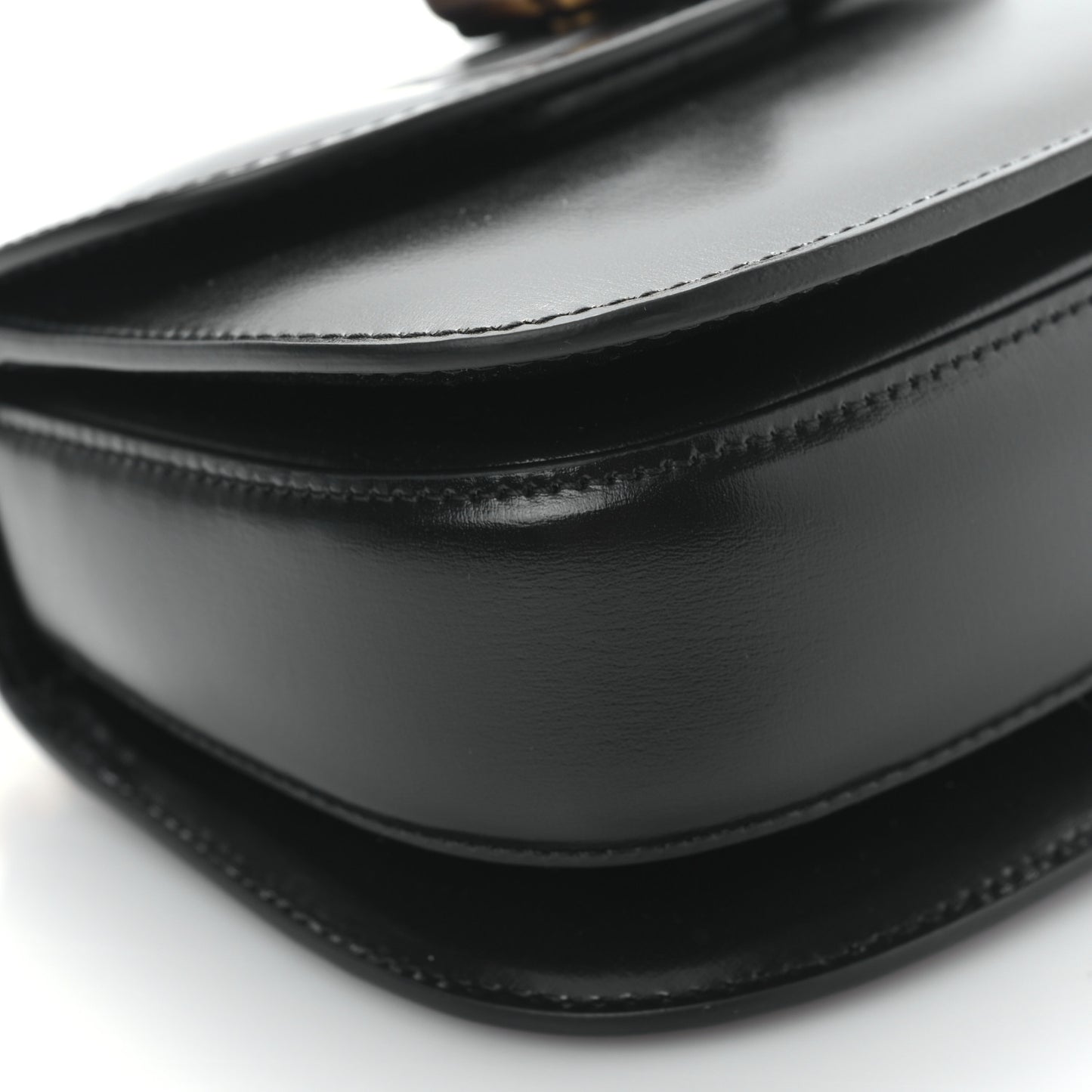 Boarded Dyana Lux Calfskin Web MIni Bamboo 1947 Top Handle Bag Black