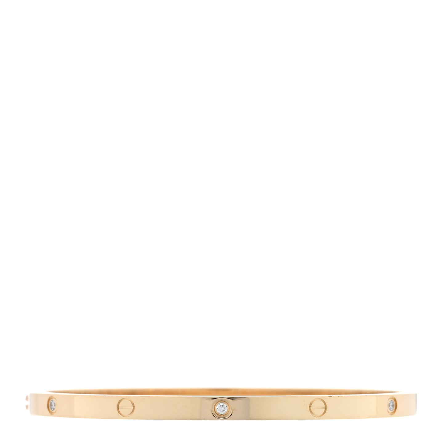 18K Yellow Gold 6 Diamond Small LOVE Bracelet 17