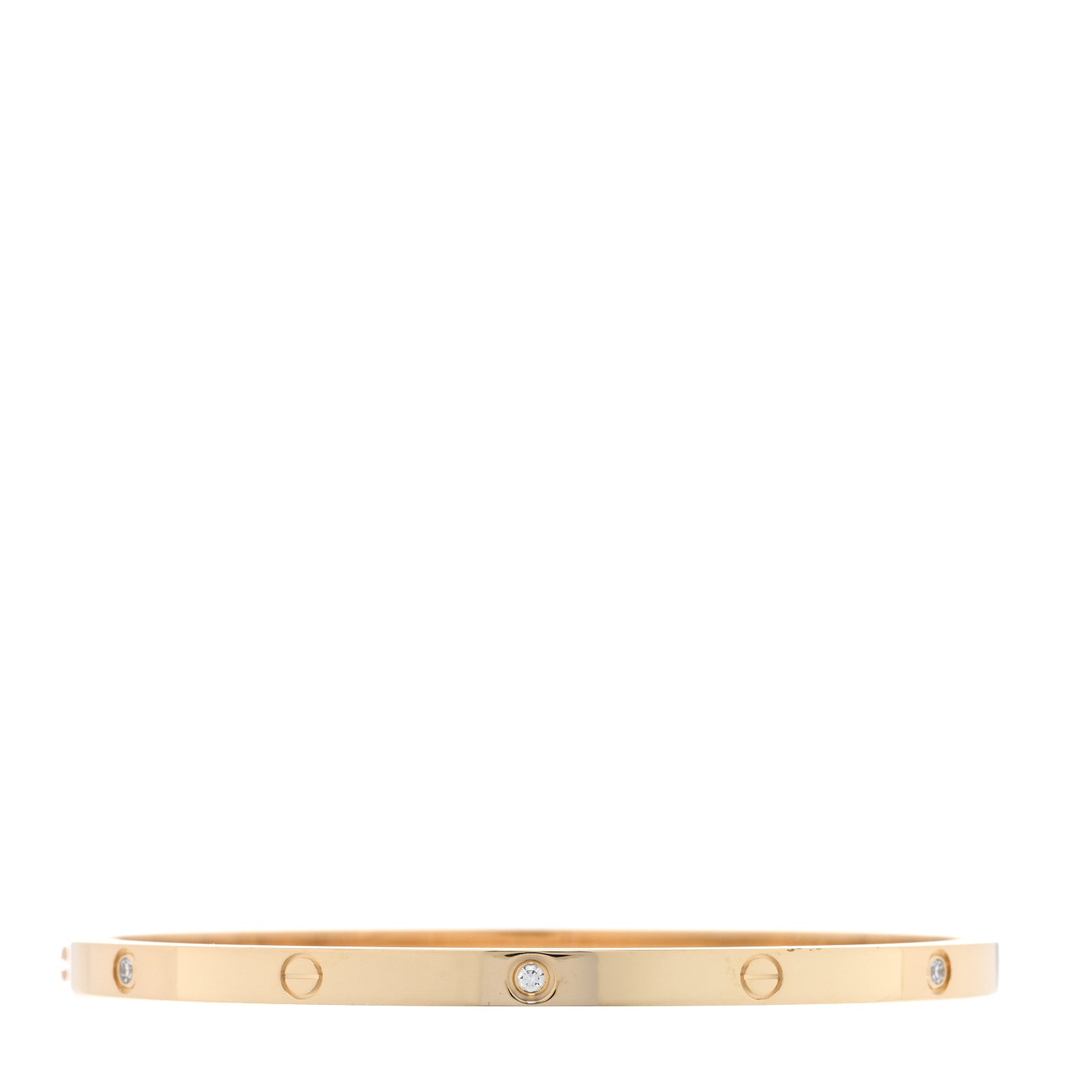 Cartier 18K Yellow Gold 6 Diamond Small LOVE Bracelet 17 2 of 6