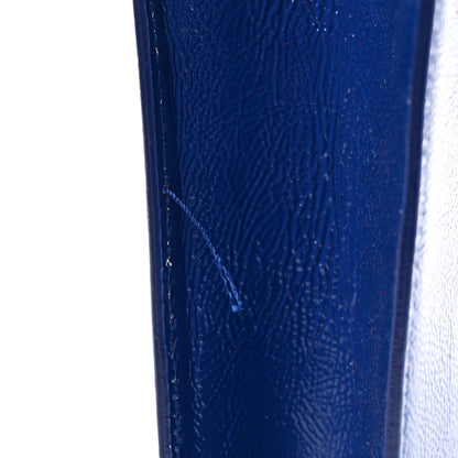 Saint Laurent Textured Patent Monogram Large Belle De Jour Clutch Royal Blue 9 of 9