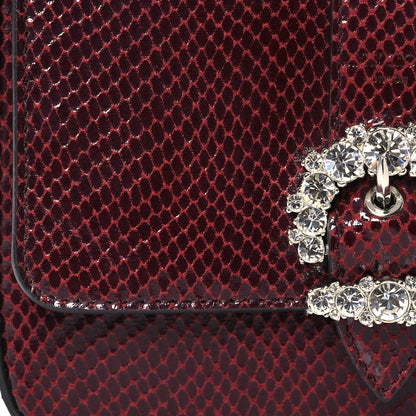 Jimmy Choo Calfskin Lizard Embossed Crystal Cheri Crossbody Bordeaux 8 of 13