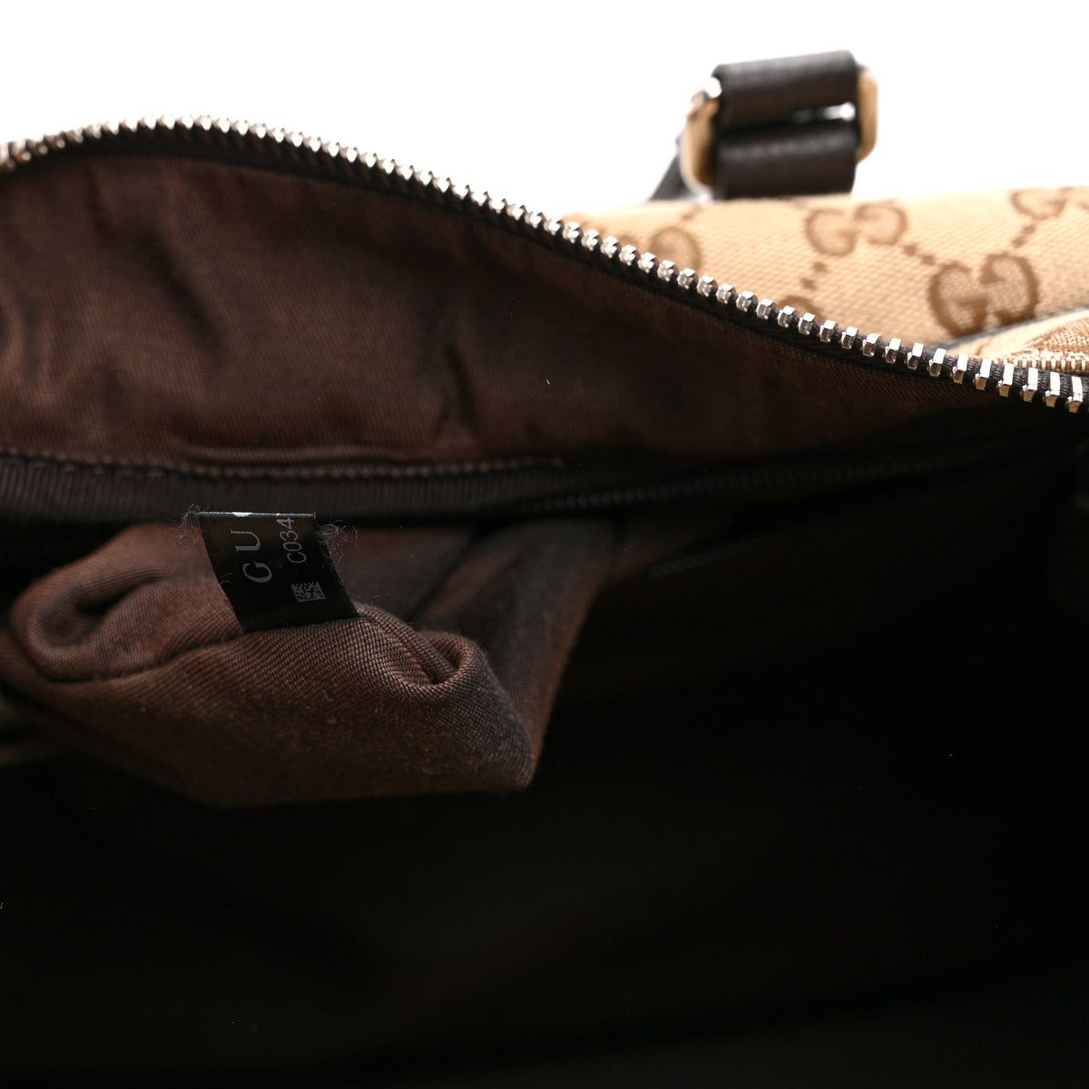 Gucci Monogram Dollar Calfskin Boston Duffle Bag Beige Ebony Testa di Moro Marrone Scuro 8 of 11