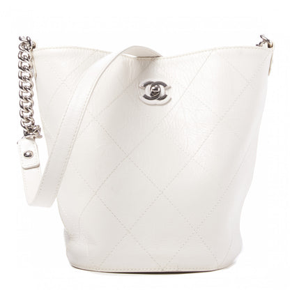Chanel Aged Calfskin Stitched Shoulder Bag White 1 of 9