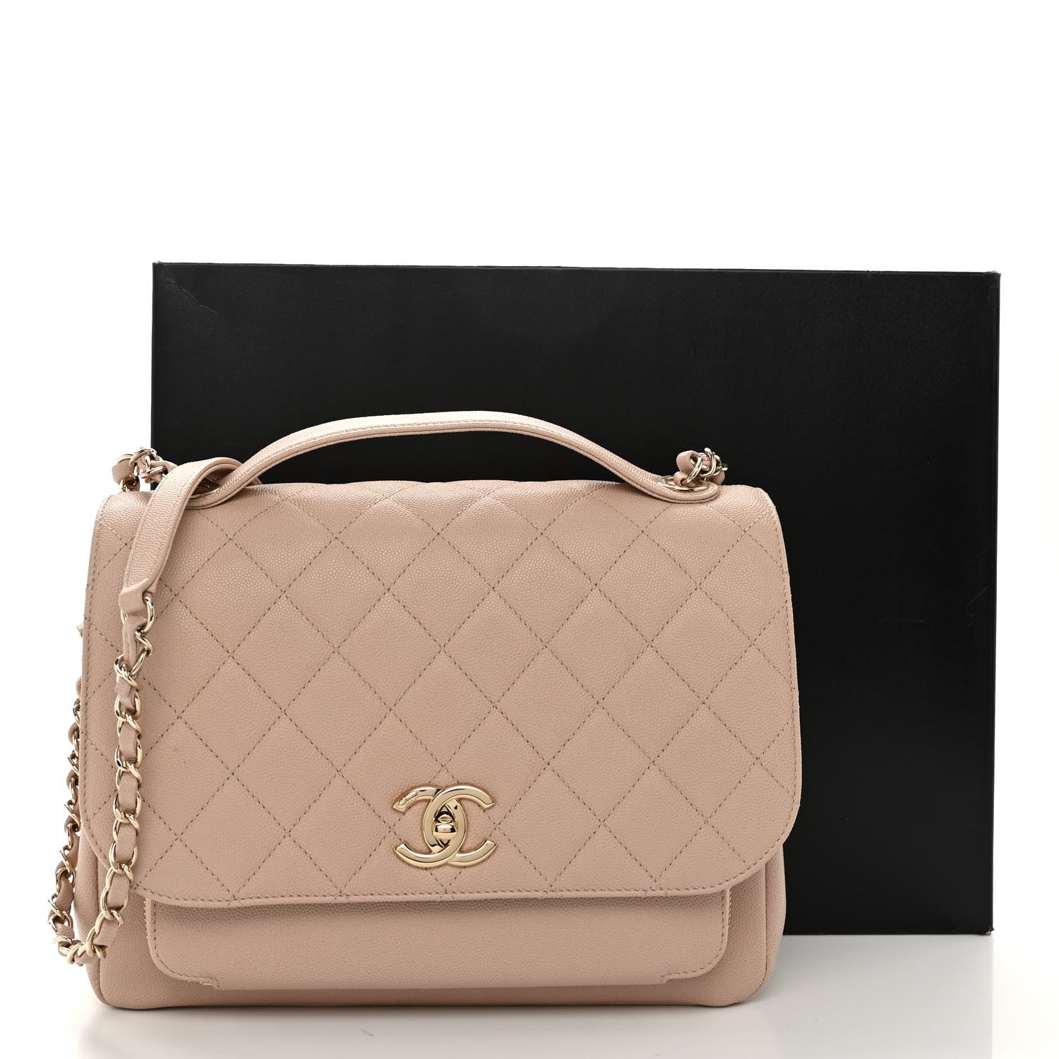 Chanel Caviar Quilted Large Business Affinity Flap Beige 10 of 10