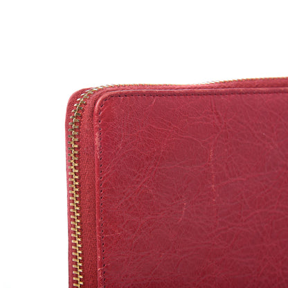 Balenciaga Agneau Classic Gold Hardware Continental Zip Around Wallet Rouge Sapphire 9 of 15
