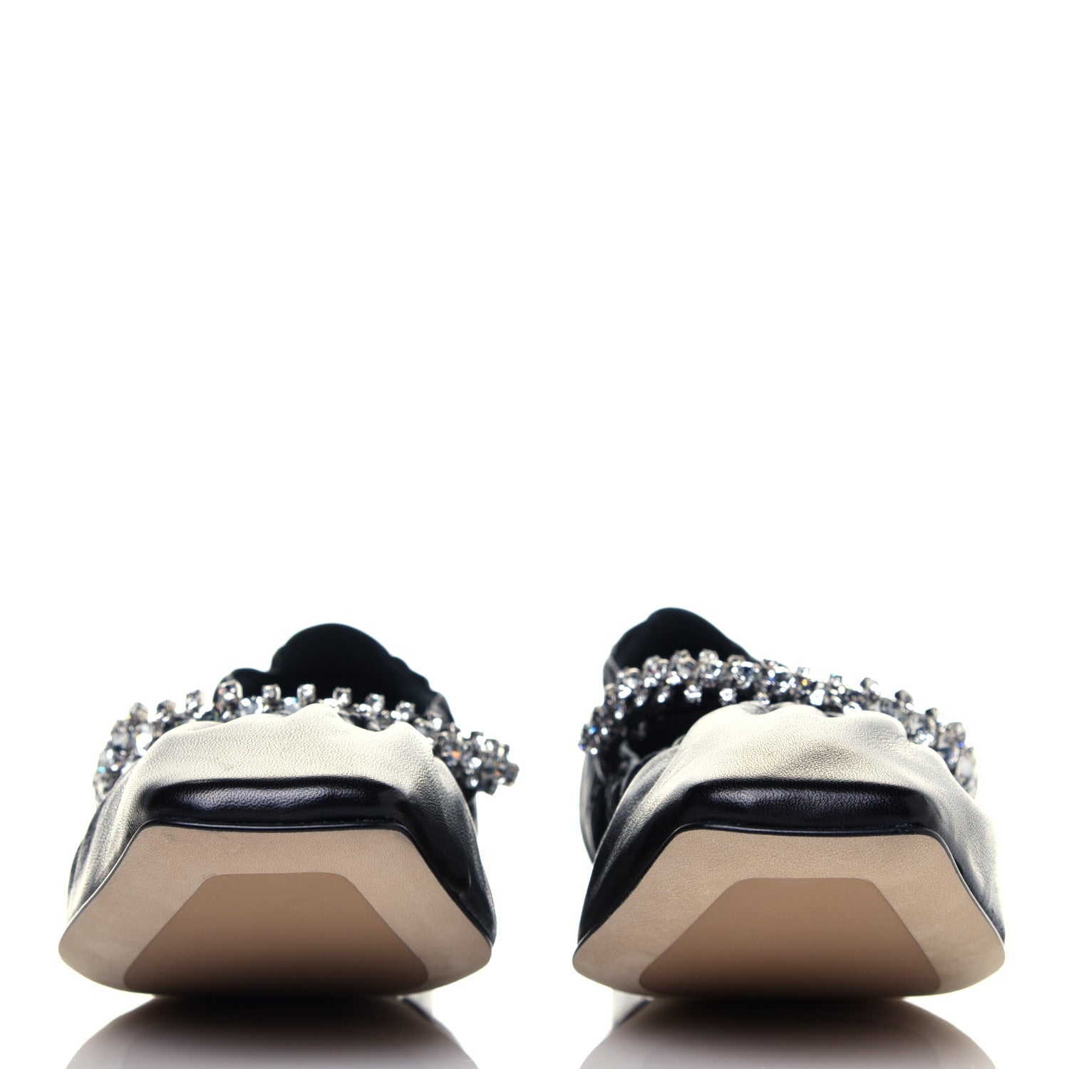 Jimmy Choo Lambskin Crystal Gai Flats 39 Black 4 of 16