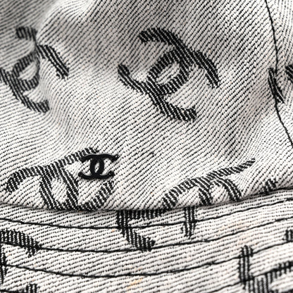 Chanel Denim CC Bucket Hat S White Black 6 of 7