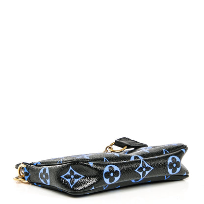 Louis Vuitton Colored Monogram Mini Pochette Accessories Blue Black 4 of 6