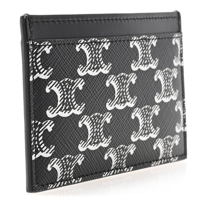Celine Triomphe Canvas Card Holder Silver Black 3 of 7