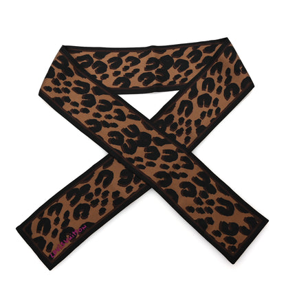 Louis Vuitton Silk Leopard Bandeau Scarf Marron 1 of 3