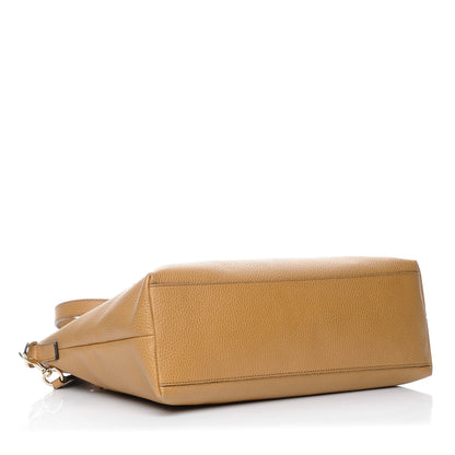 Gucci Calfskin Bamboo Tassel Top Handle Tote Whiskey 4 of 10