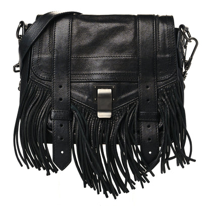 Proenza Schouler Lambskin Fringe PS1 Crossbody Pouch Black 1 of 6