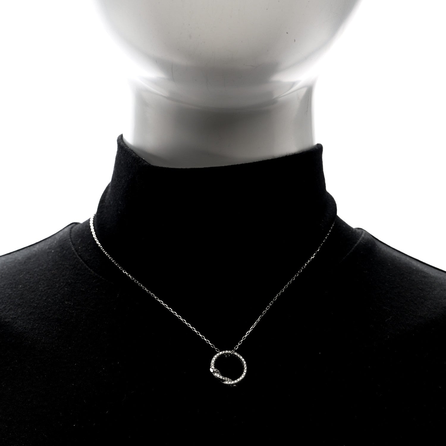 Cartier 18K White Gold Diamond Entrelaces Necklace 2 of 5