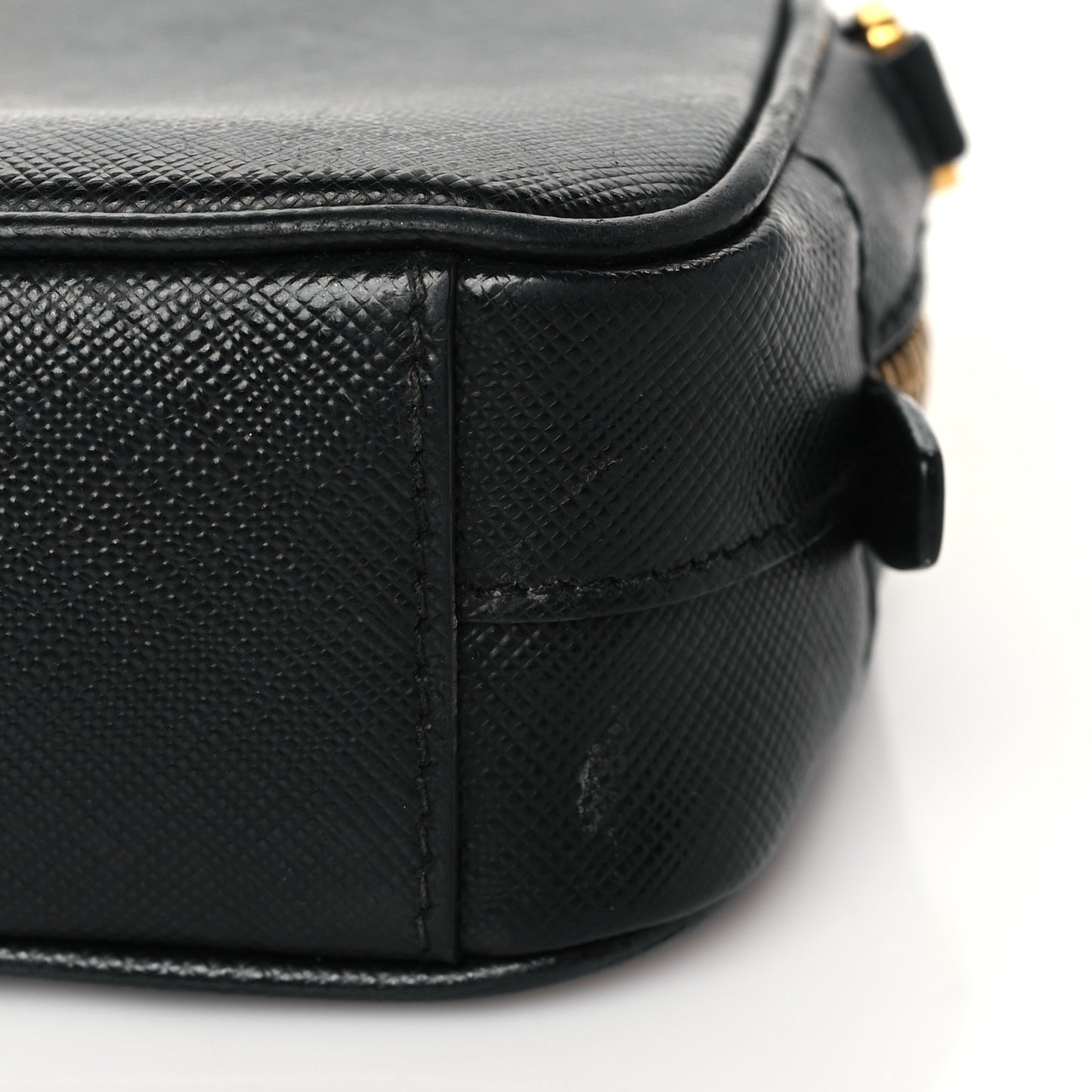 Saffiano Mini Camera Crossbody Bag Black