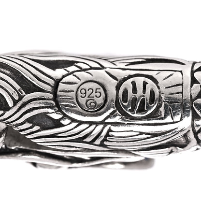 John Hardy Sterling Silver Leather Naga Dragon Legend Bracelet White 5 of 5