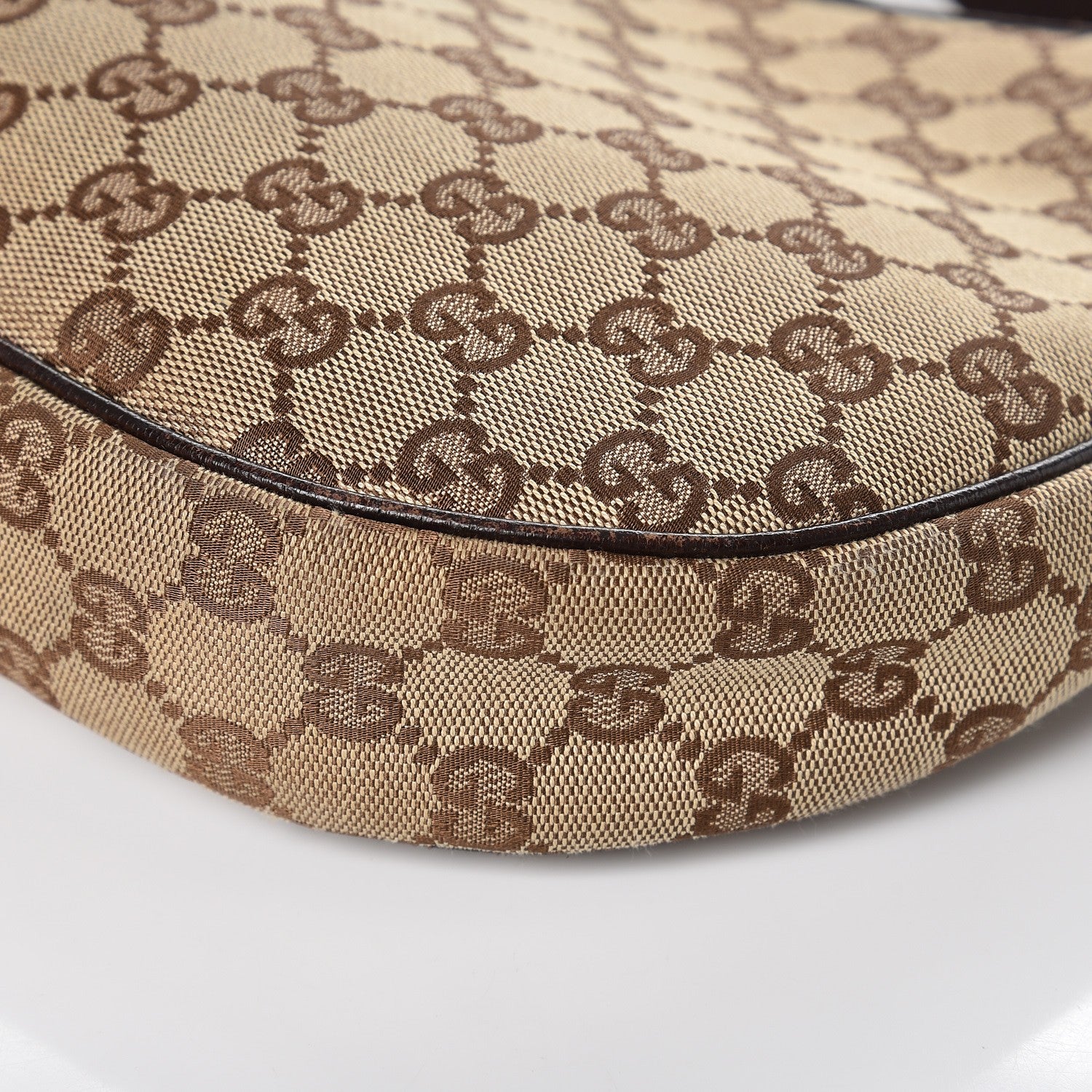 Gucci Monogram Medium Half Moon Hobo Dark Brown 8 of 10