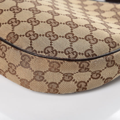 Gucci Monogram Medium Half Moon Hobo Dark Brown 8 of 10