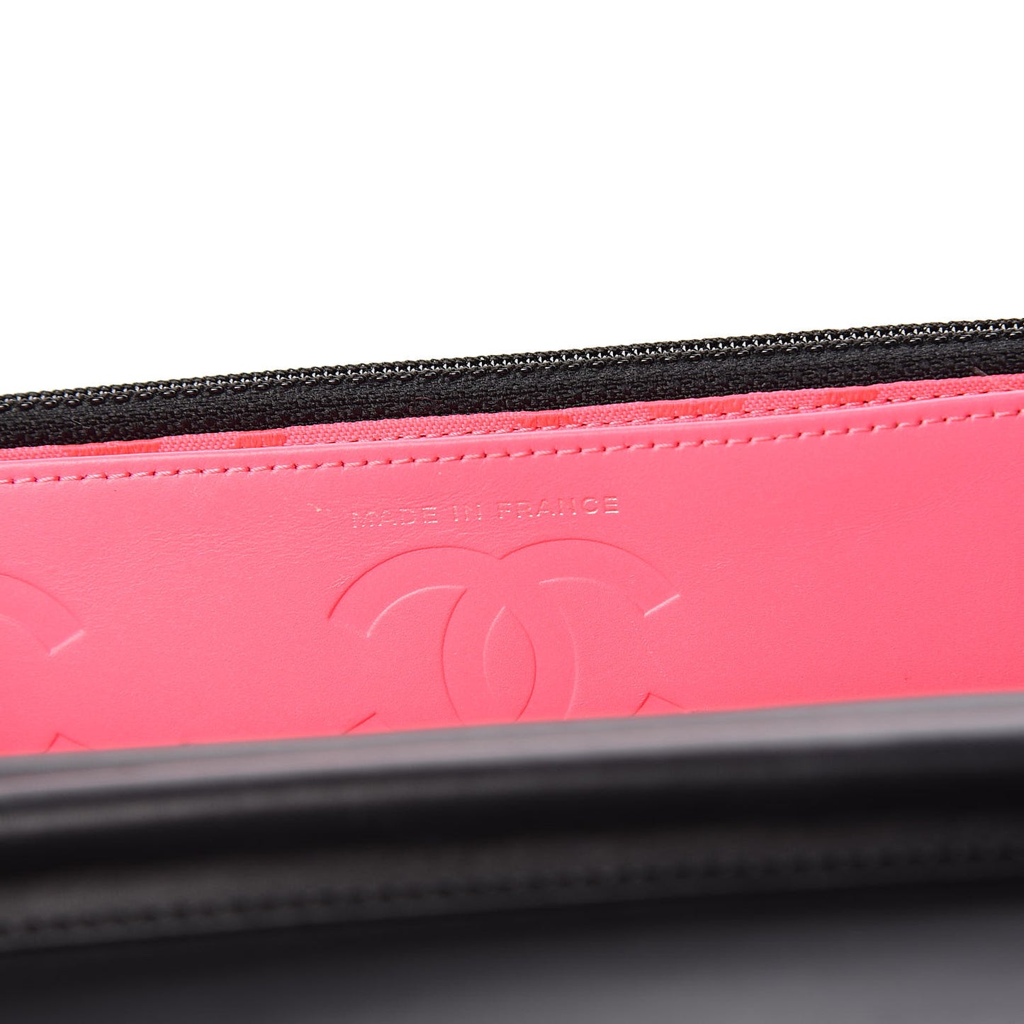Calfskin Quilted Cambon Wallet On Chain WOC Black