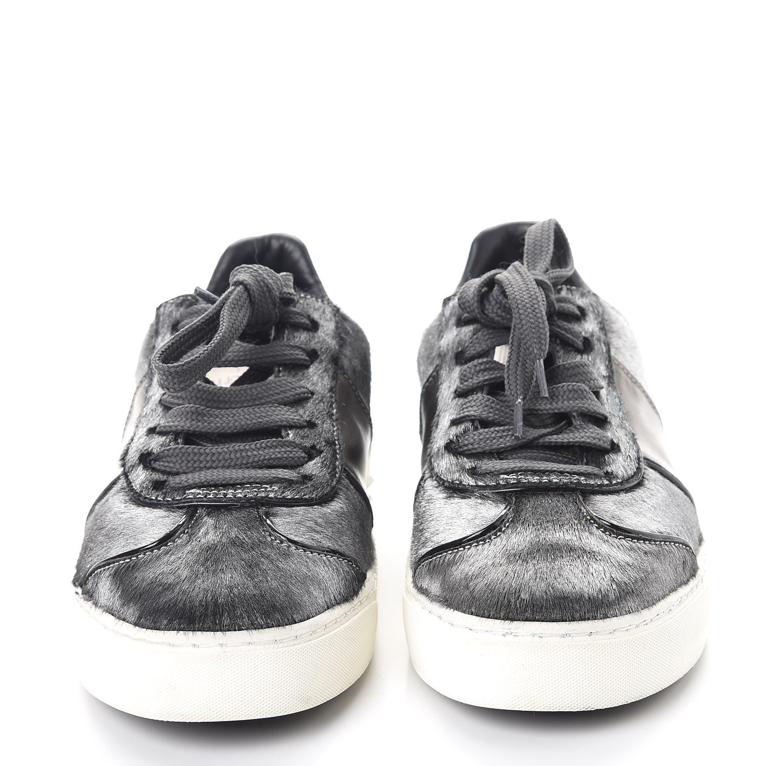 Valentino Garavani Metallic Calf Hair Rockstud Sneakers 36 Silver 2 of 12