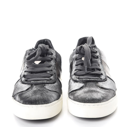 Valentino Garavani Metallic Calf Hair Rockstud Sneakers 36 Silver 2 of 12